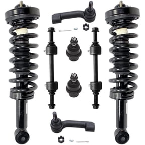 Detroit Axle - 4WD Front End Suspension Kit for 2009-2013 Ford F-150 Complete 2 Struts w/ Coil Spring 2 Sway Bars 2 Lower Ball Joints 2 Outer Tie Rods 2010 2011 2012 Replacement Ready Struts Shocks
