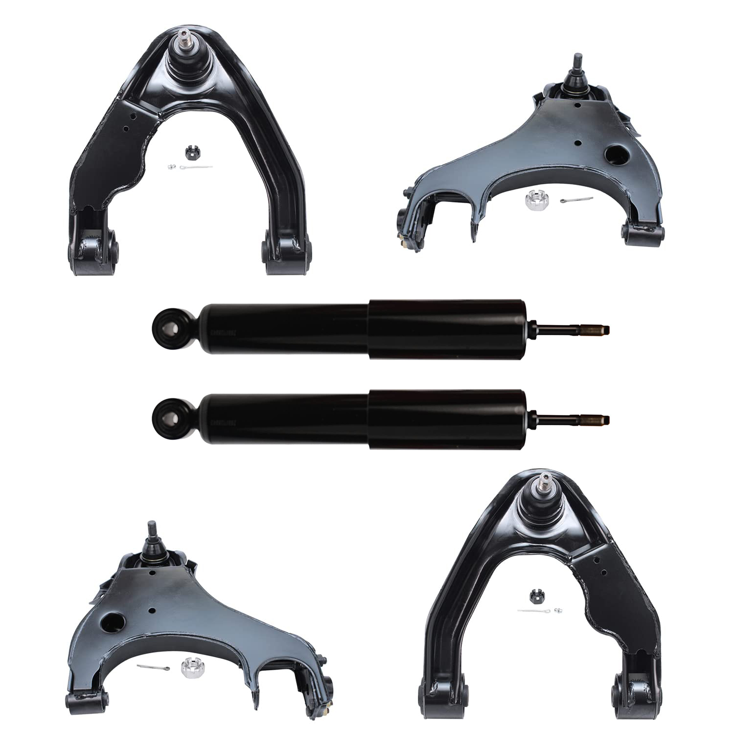 Detroit Axle 4WD Front Shock Absorbers Upper & Lower Control Arms w/Ball Joints Replacement