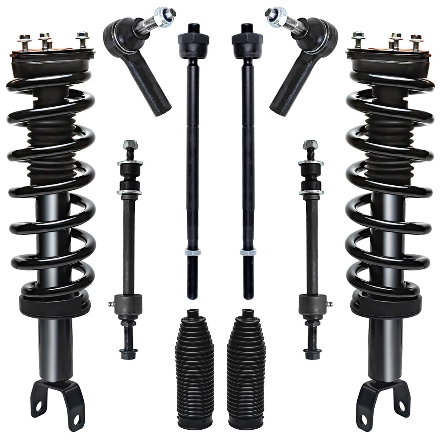 Detroit Axle - 4WD Front Struts & Coil Spring + Sway Bar End Links ...