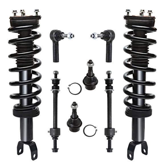 Detroit Axle - 4WD 8pc Front Struts Kit for 2013-2018 Ram 1500, 2020-2023 Ram 1500 Classic Sway Bar Links Outer Tie Rod Ends Struts & Coil Spring Lower Ball Joints Suspension Struts Shock