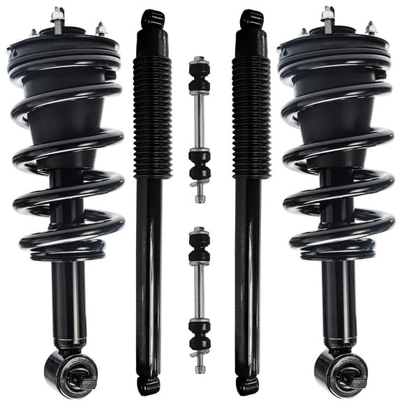 Detroit Axle - 4WD Front Struts Sway Bars + Rear Shock Absorbers Replacement for 2014-2018 Chevrolet GMC Sierra Silverado 1500 - 6pc Set
