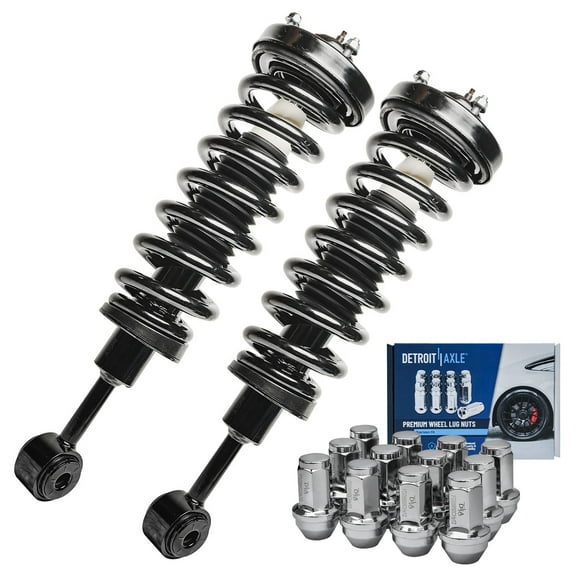 Detroit Axle - 4WD Front Struts Kit for 04-08 Ford F-150, 06-08 Lincoln Mark LT, Struts & Coil Spring Wheel Lug Nuts 2004 2005 2006 2007 2008 Replacement Suspension