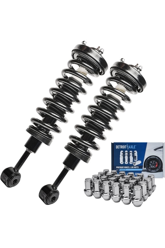 - 4WD Front Struts with Coil Spring + 24pc Wheel Lug Nuts Replacement for Ford F-150 Lincoln Mark LT - 26pc Set