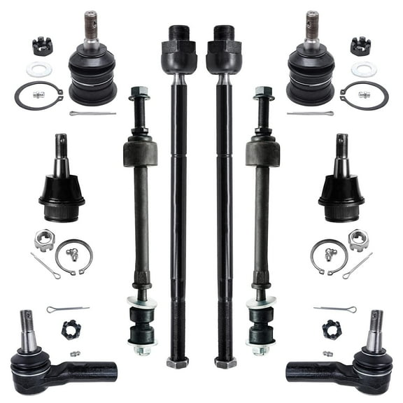 Detroit Axle - 4WD Front Suspension Kit for 2006 2007 2008 Dodge Ram 1500 [5 Lug] 4 Upper & Lower Ball Joints 4 Inner & Outer Tie Rod End Links 2 Stabilizer Sway Bar End Links Replacement
