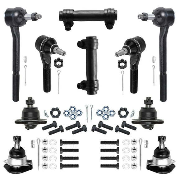 Detroit Axle - 4WD Front Suspension Kit for Chevy Blazer S10 GMC Jimmy Sonoma Isuzu Hombre 4 Upper Lower Ball Joints 4 Inner Outer Tie Rods 2 Adjustment Sleeves Replacement