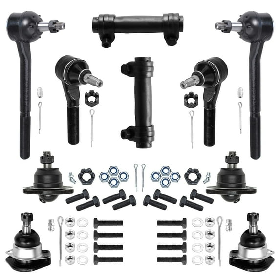 Detroit Axle - 4WD Front Suspension Kit for Chevy Blazer S10 GMC Jimmy Sonoma Isuzu Hombre 4 Upper Lower Ball Joints 4 Inner Outer Tie Rods 2 Adjustment Sleeves Replacement
