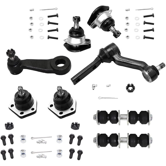 Detroit Axle - 4WD Front Suspension Kit for Chevy Blazer S10 GMC Jimmy Sonoma Isuzu Hombre Olds Bravada 4 Upper & Lower Ball Joints Pitman & Idler Arms 2 Sway Bars Replacement