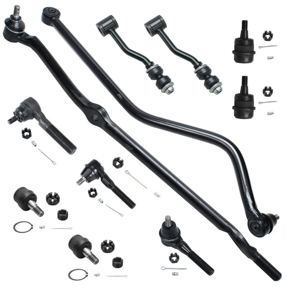 Detroit Axle - 11pc Front Suspension Kit for 1991-2001 Jeep Cherokee, 1991-1992 Comanche, 3 Tie Rod Ends 2 Sway Bars 4 Ball Joints 2 Drag Links Replacement