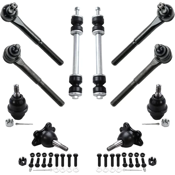 Detroit Axle - 4WD Front Tie Rods + Ball Joints + Sway Bars Replacement for Escalade Chevy K1500 K2500 Tahoe - 10pc Set