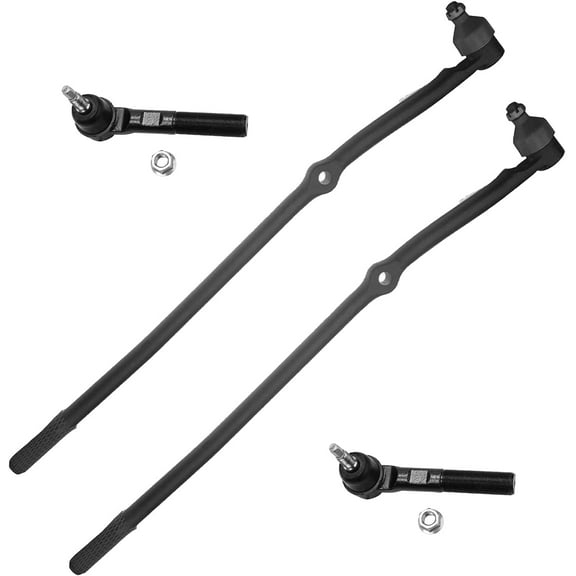 Detroit Axle - 4WD Front Tie Rods for 2003-2008 Dodge 2500 3500 2004 2005 2006 2007, 4 Inner and Outer Tie Rods Replacement