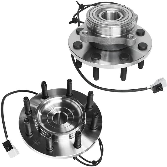 Detroit Axle - 4WD Front Wheel Bearing Hubs for 2000-2002 Dodge Ram 2500 3500 [w/ 4-Wheel ABS], 2000 2001 2002 Wheel Bearing and Hubs Assembly Set, Pair Hubs