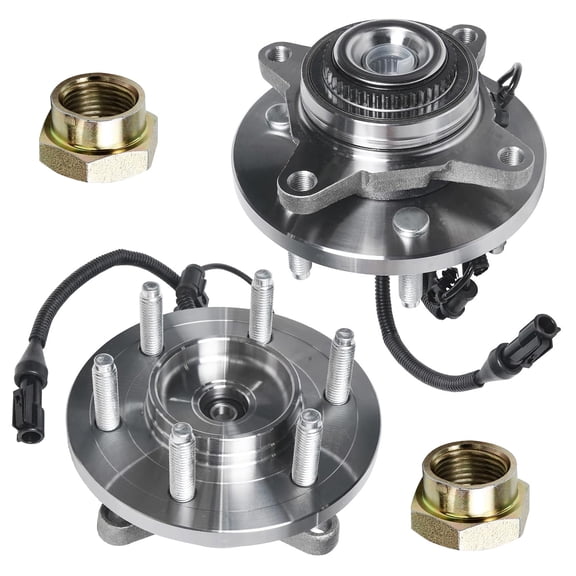 Detroit Axle - 4WD Front Wheel Bearing Hubs CV Axle Nuts for 2009-2010 Ford F-150 [w/6 Lug] Wheel Bearing and Hubs Assembly CV Axle Nuts Replacement
