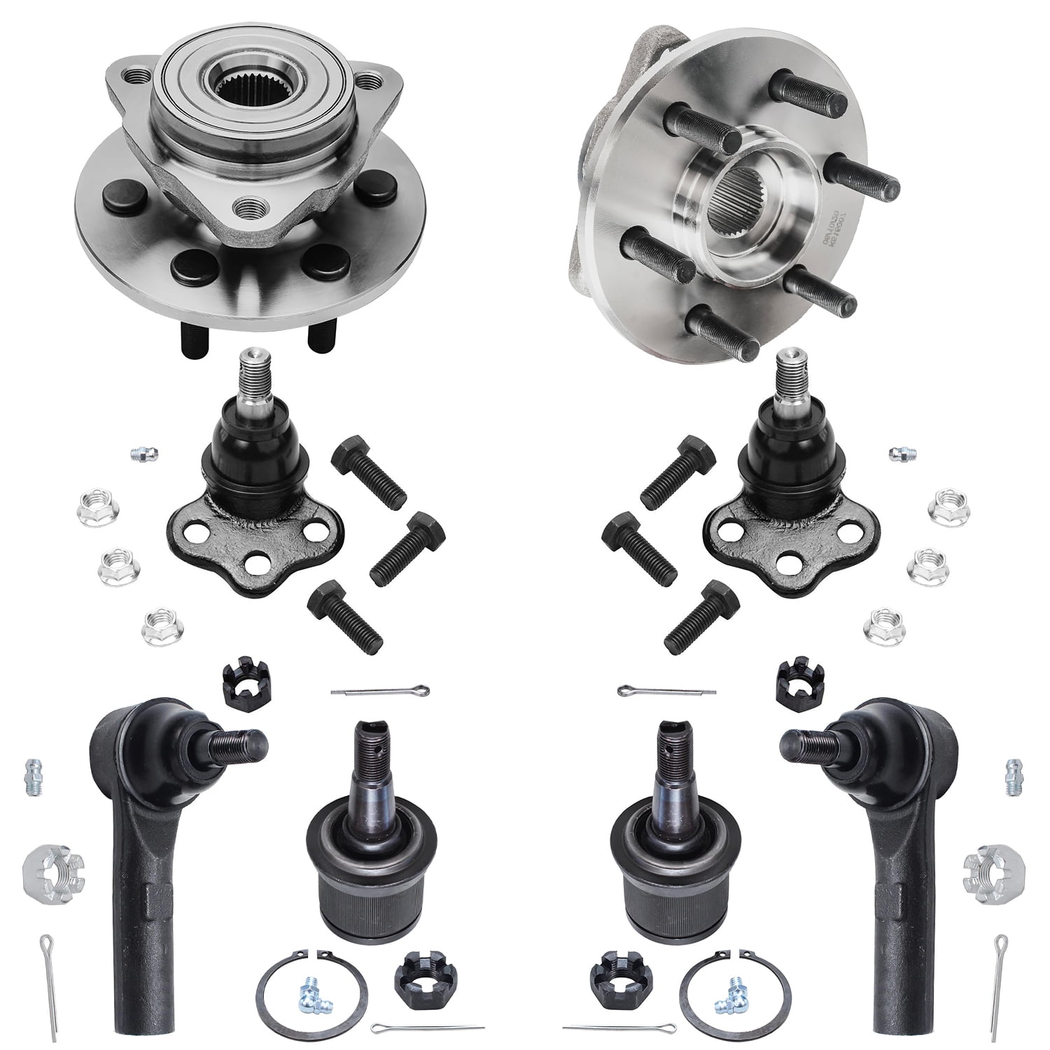 Durango Rear Hub Detroit Axle - 4WD Front Wheel Bearing Hubs Kit for 2000-2004 Dodge ...