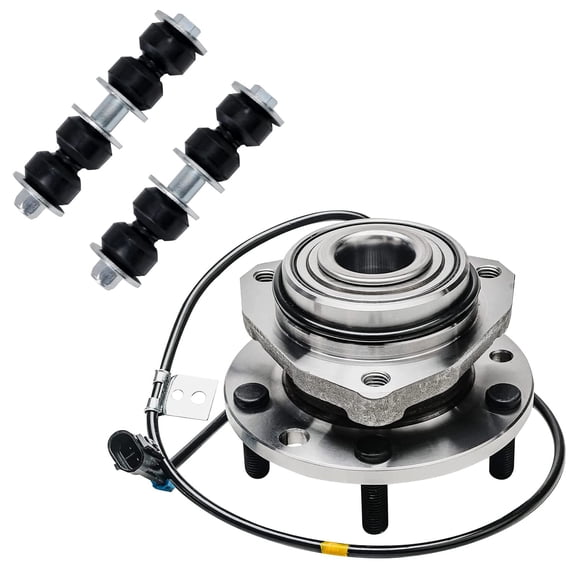 Detroit Axle - 4WD Front Wheel Bearing Hubs Kit for Chevy Blazer S10 GMC Jimmy Sonoma Isuzu Hombre Olds Bravada 2 Wheel Bearing Hubs Assembly 2 Sway Bar End Links Replacement