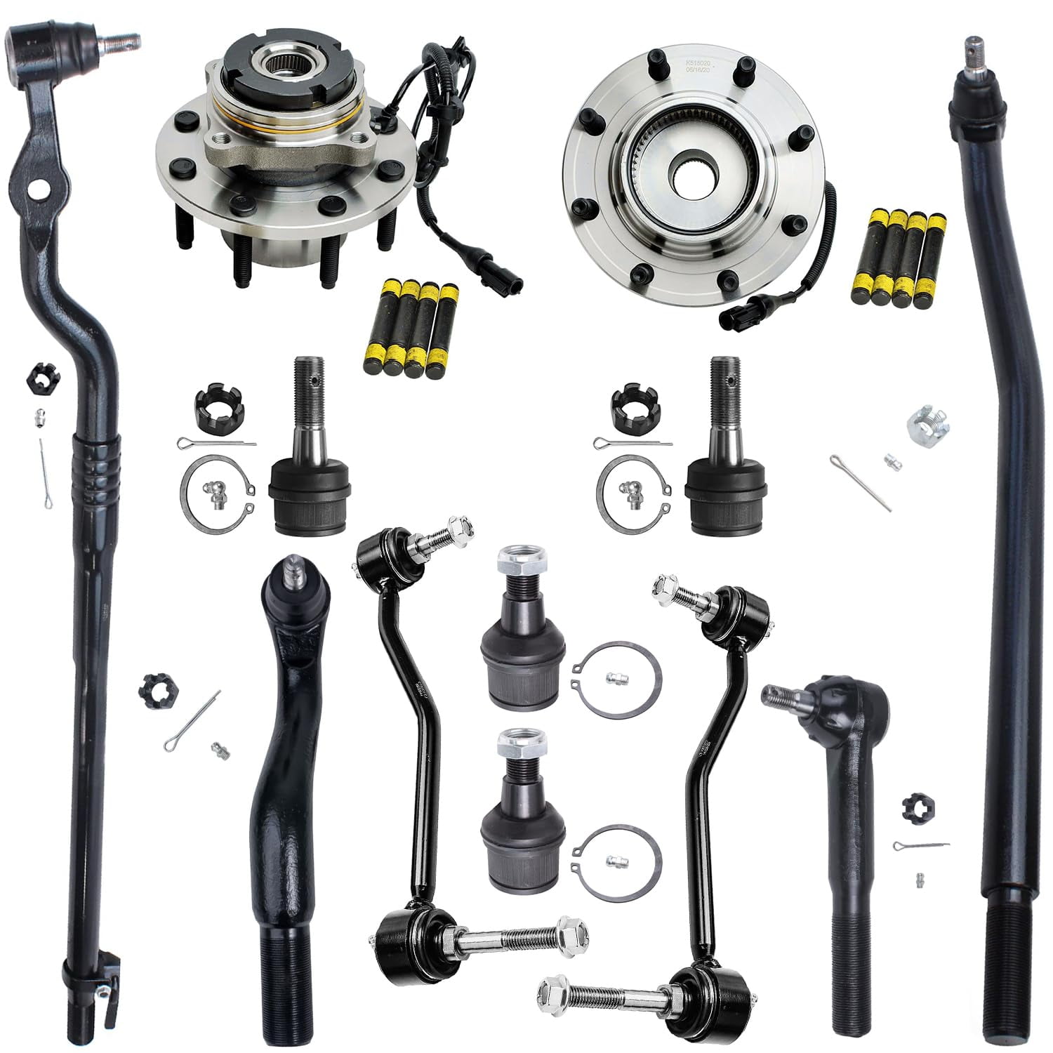 Detroit Axle 4WD Front Wheel Hub & Bearings Ball Joints Sway Bars Tie