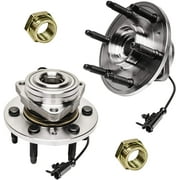 Detroit Axle - 4WD Front Wheel Hub Bearings w/Nuts Replacement for Chevy Suburban Tahoe Silverado GMC Yukon Sierra 1500 Cadillac Escalade Fits select 2011 ,2013 CHEVROLET SILVERADO K1500 LT
