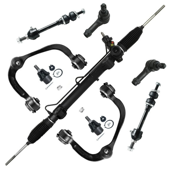 Detroit Axle - 4WD Front 9pc Rack & Pinion Kit for 2005-2008 Ford F-150 Lincoln Mark LT, Rack and Pinion Upper Control Arms Tie Rods Sway Bars Lower Ball Joints 2006 2007 Replacement