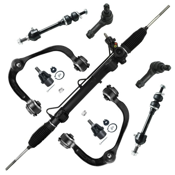 Detroit Axle - 4WD Front 9pc Rack & Pinion Kit for 2005-2008 Ford F-150 Lincoln Mark LT, Rack and Pinion Upper Control Arms Tie Rods Sway Bars Lower Ball Joints 2006 2007 Replacement