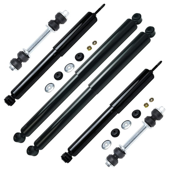 Detroit Axle - 4WD Shock Absorbers for 1993 1994 1995 1996 Ford F-150, 4 Front & Rear Shock Absorbers Assembly, 2 Front Stabilizer Sway Bar Links Replacement