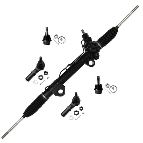 Detroit Axle - 4WD Steering Rack and Pinion Kit for 02-05 Dodge Ram 1500 Rack and Pinion Assembly 2 Outer Tie Rod End Links 2 Lower Ball Joints 2003 2004 Replacement