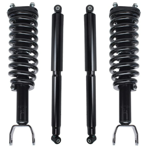 Detroit Axle - 4WD Struts Shocks for 05-09 Dodge Dakota 06-09 Mitsubishi Raider Complete 2 Front Struts w/Coil Spring 2 Rear Shock Absorbers 2006 2007 2008 2009 Replacement Ready Struts Assembly