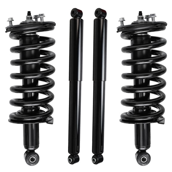 Detroit Axle - 4pc 4WD Struts Shocks for 2004-2015 Nissan Titan Complete 2 Front Struts w/ Coil Spring 2 Rear Shock Absorbers 2005 2006 2007 2008 2009 2010 2011 2012 2013 2014 Replacement