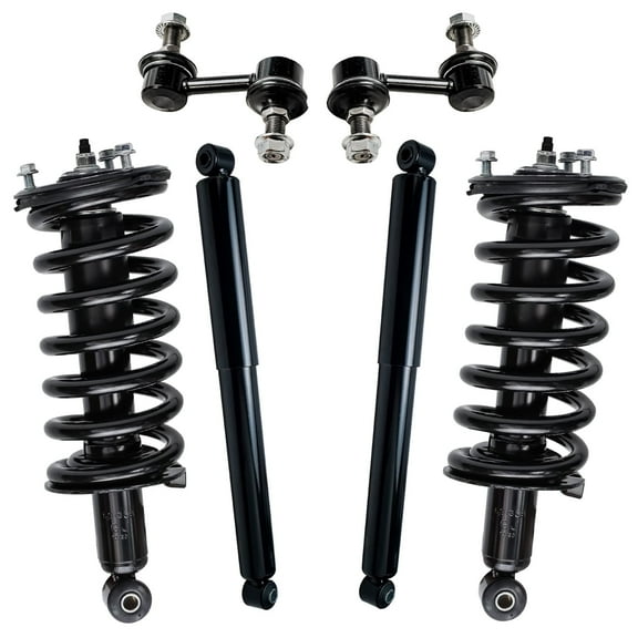 Detroit Axle - 4WD Struts Shocks Kit for 2004-2015 Nissan Titan [w/o Off Road Package] Front 2 Complete Struts w/Coil Spring 2 Sway Bars 2 Rear Shock Absorbers Replacement
