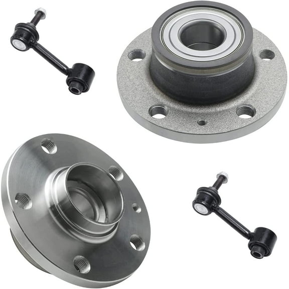 Detroit Axle - 4pc 32mm Rear Wheel Hub Bearings Sway Bars Replacement for Volkswagen Jetta CC
