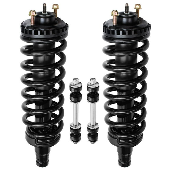 Detroit Axle - 4pc 4.2L Front Strut Springs w/Sway Bars Replacement for 2008 2009 Chevy Trailblazer/GMC Envoy 2008 SAAB 9-7X