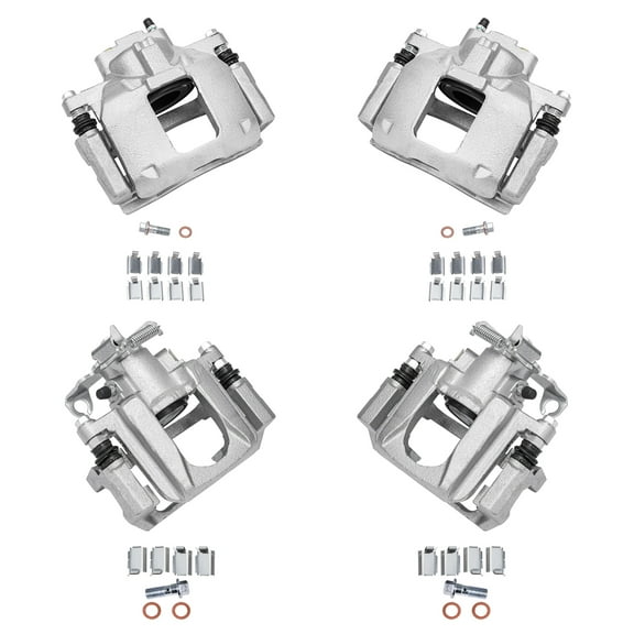 Detroit Axle - 4pc Brake Calipers for 2008-2012 Chrysler Town & Country Dodge Grand Caravan 2009-2012 VW Routan 2012 Ram C/V Disc Brake Calipers w/Bracket Front Rear Replacement