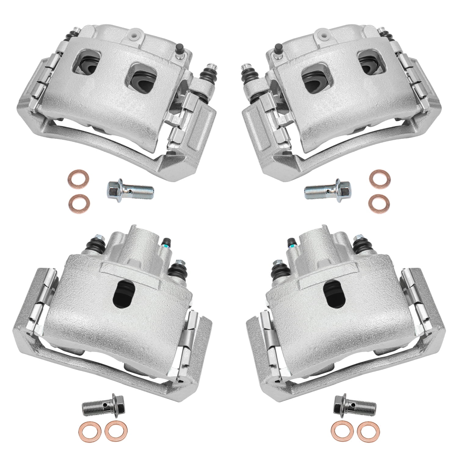 Detroit Axle - 4pc Brake Calipers for 2005-2006 Dodge Durango, 2002-2005 Ram 1500, 4 Front Rear Disc Brake Calipers 2003 2004 Replacement