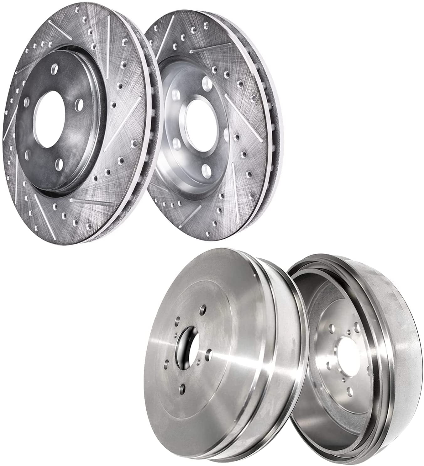Detroit Axle 4pc Brake Kit for 0515 Toyota 2 Front Drilled