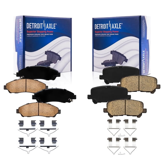 Detroit Axle - Front Rear Ceramic Brake Pads for 2016-2022 Honda Pilot 2017-2025 Ridgeline 2014-2016 Acura MDX