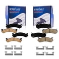 thumbnail image 1 of Detroit Axle - 4pc Brake Pads for GMC Yukon XL Sierra Chevy Avalanche Suburban Yukon XL 2500, Sierra Silverado 1500 2500 3500 HD, Hummer H2, Front and Rear Ceramic Brake Pads Replacement, 1 of 7