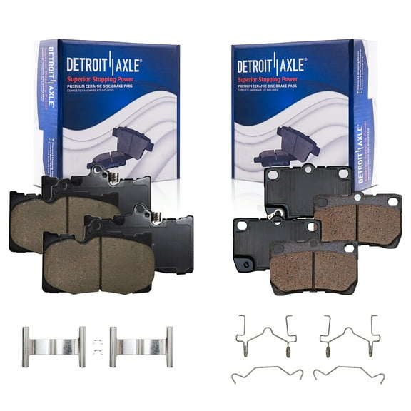 Detroit Axle - 4pc Brake Pads for Lexus GS350 GS430 GS450h GS460 IS350, 4 Front & Rear Ceramic Brake Pads Replacement