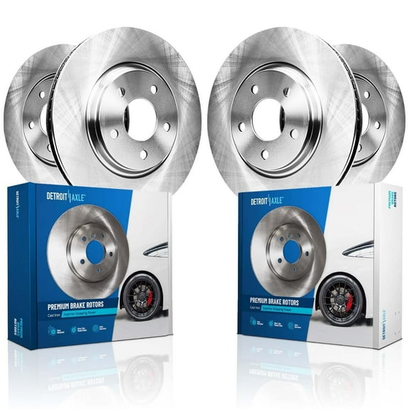 Detroit Axle - 13.86" inch Front and 13.58" inch Rear Disc Brake Rotors for Ford Explorer Taurus Flex Lincoln MKT MKS