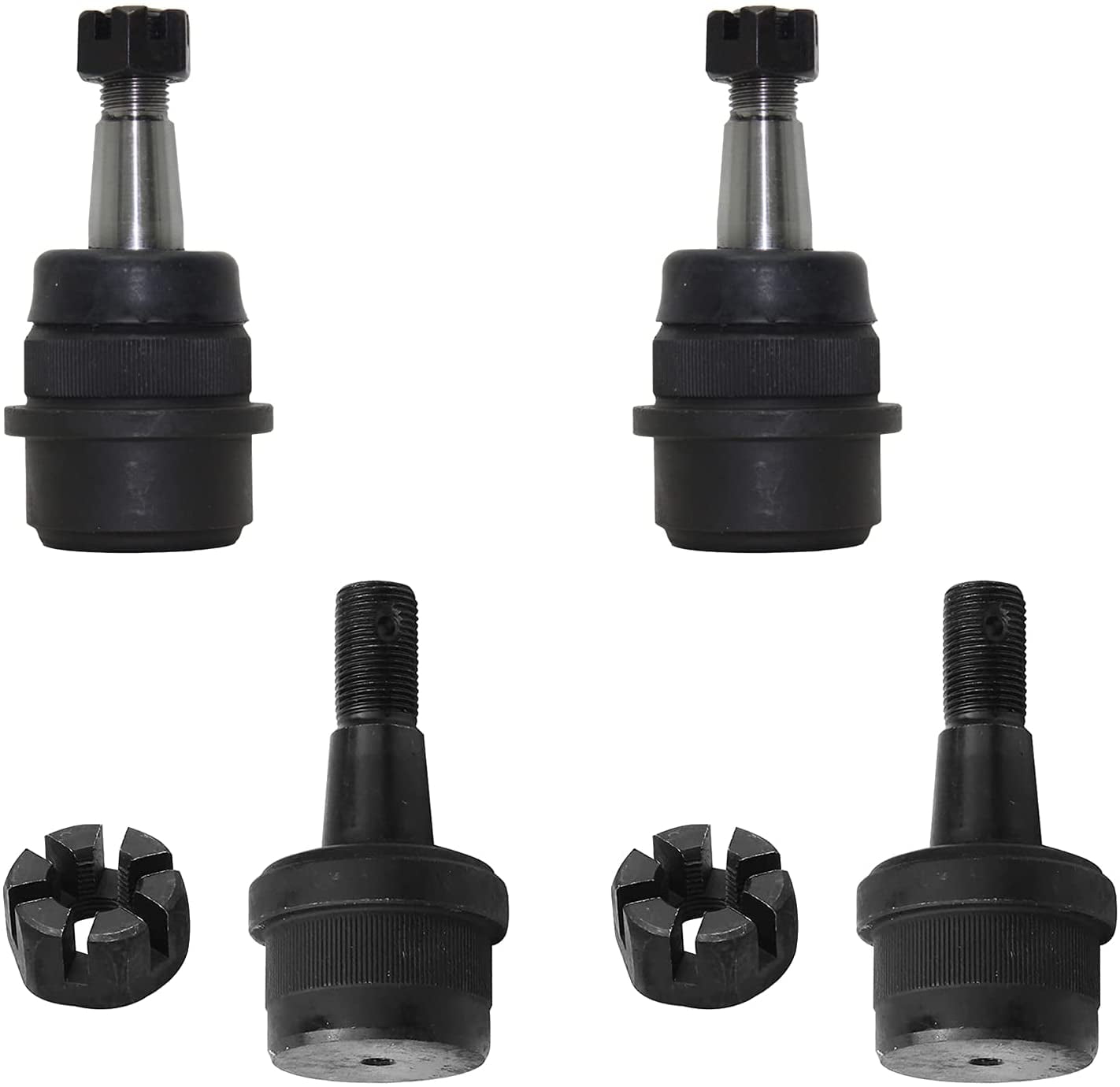 Detroit Axle - 4pc Front Ball Joints for 2007-2017 Jeep Wrangler, 1999-2004 Grand Cherokee, 2018 Wrangler JK, 2 Upper Ball Joints, 2 Lower Ball Joints Suspension kit Replacement