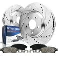 thumbnail image 1 of Detroit Axle - 4pc Front Brake Kit for 2018-2022 Chevrolet Trax Buick Encore, Drilled and Slotted Disc Brake Rotors Ceramic Brakes Pads 2019 2020 2021 Replacement: 11.81" inch Rotors, 1 of 7
