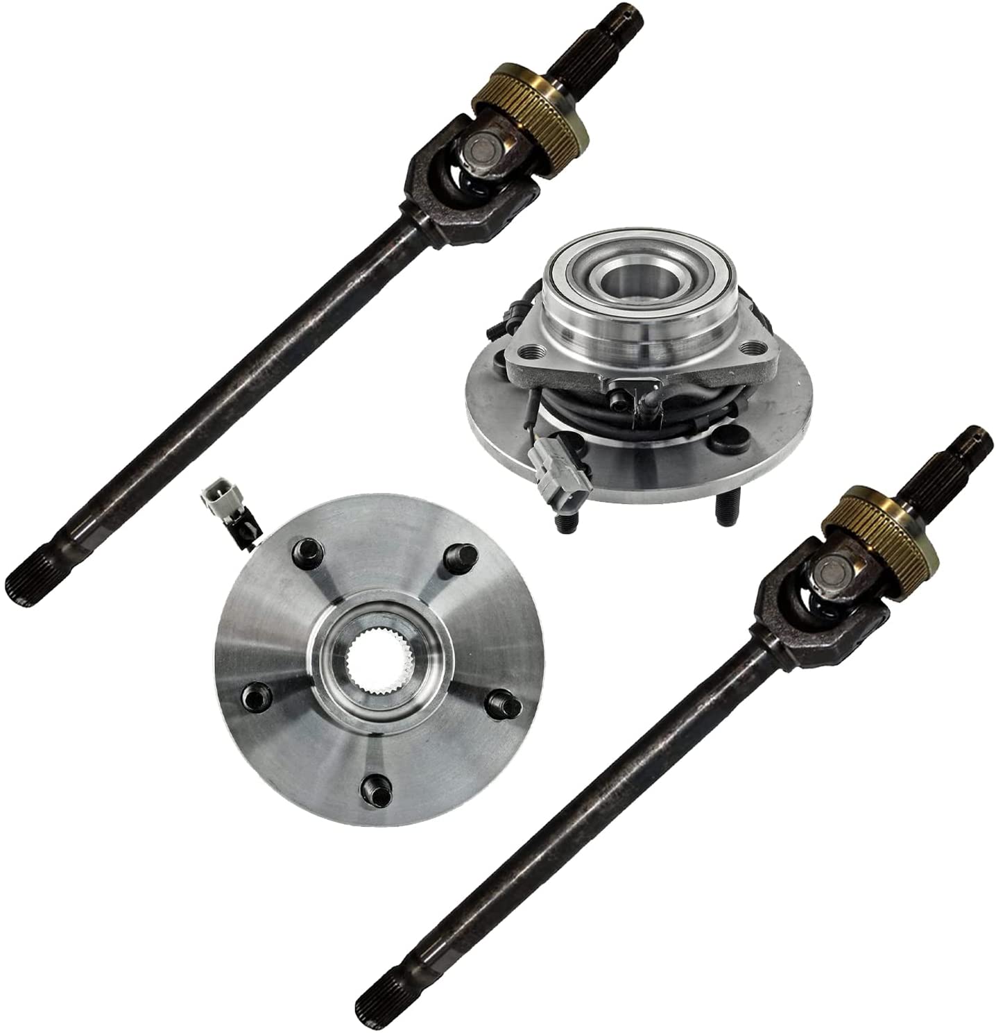 Detroit Axle 4pc Front CV Axle HalfShafts, Wheel Hub & Bearing