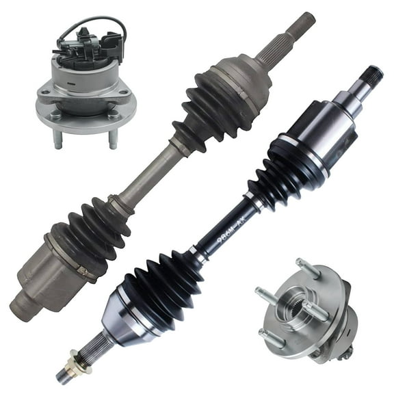 Detroit Axle - 4pc Front CV Axle Shafts and Wheel Hub Bearings for 2005 - 2010 Chevrolet Cobalt - [2007 - 2009 Pontiac G5] - Auto Trans 4-Wheel ABS & 4 Lug Wheel Models Only