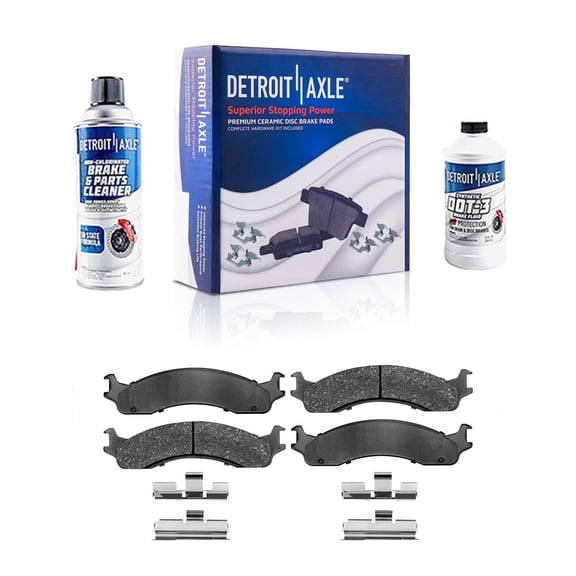 Detroit Axle - 4pc Front Ceramic Brake Pads for Ford E-250 E-350 E-450 Econoline Club Wagon Super Duty F-350 F-250 Dodge B2500 B3500