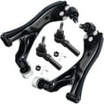 thumbnail image 1 of Detroit Axle - 4pc Front Control Arms Kit for 2005-2009 Chevy Equinox Pontiac Torrent, 2002-2007 Saturn Vue, 2 Lower Control Arms w/Ball Joints, 2 Outer Tie Rods Replacement, 1 of 7