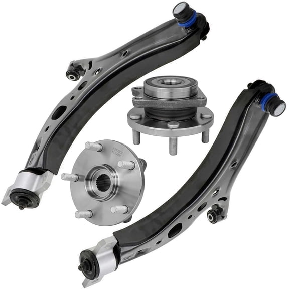 Detroit Axle - 4pc Front Control Arms Kit for 2019-2020 Subaru Ascent, 2 Lower Control Arms with Ball Joints Assembly 2 Wheel Bearing Hubs Replacement