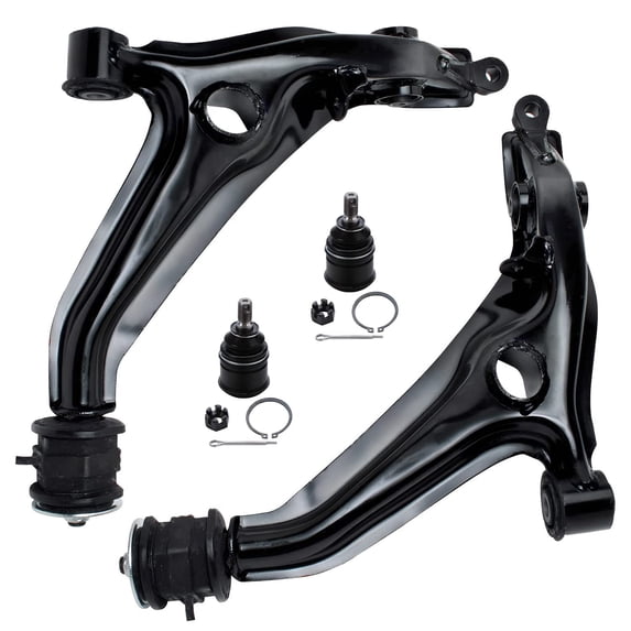 Detroit Axle - 4pc Front Control Arms Kit for 96-00 Honda Civic 97-00 Acura EL, 2 Lower Control Arms 2 Lower Ball Joints 1996 1997 1998 1999 2000 Replacement