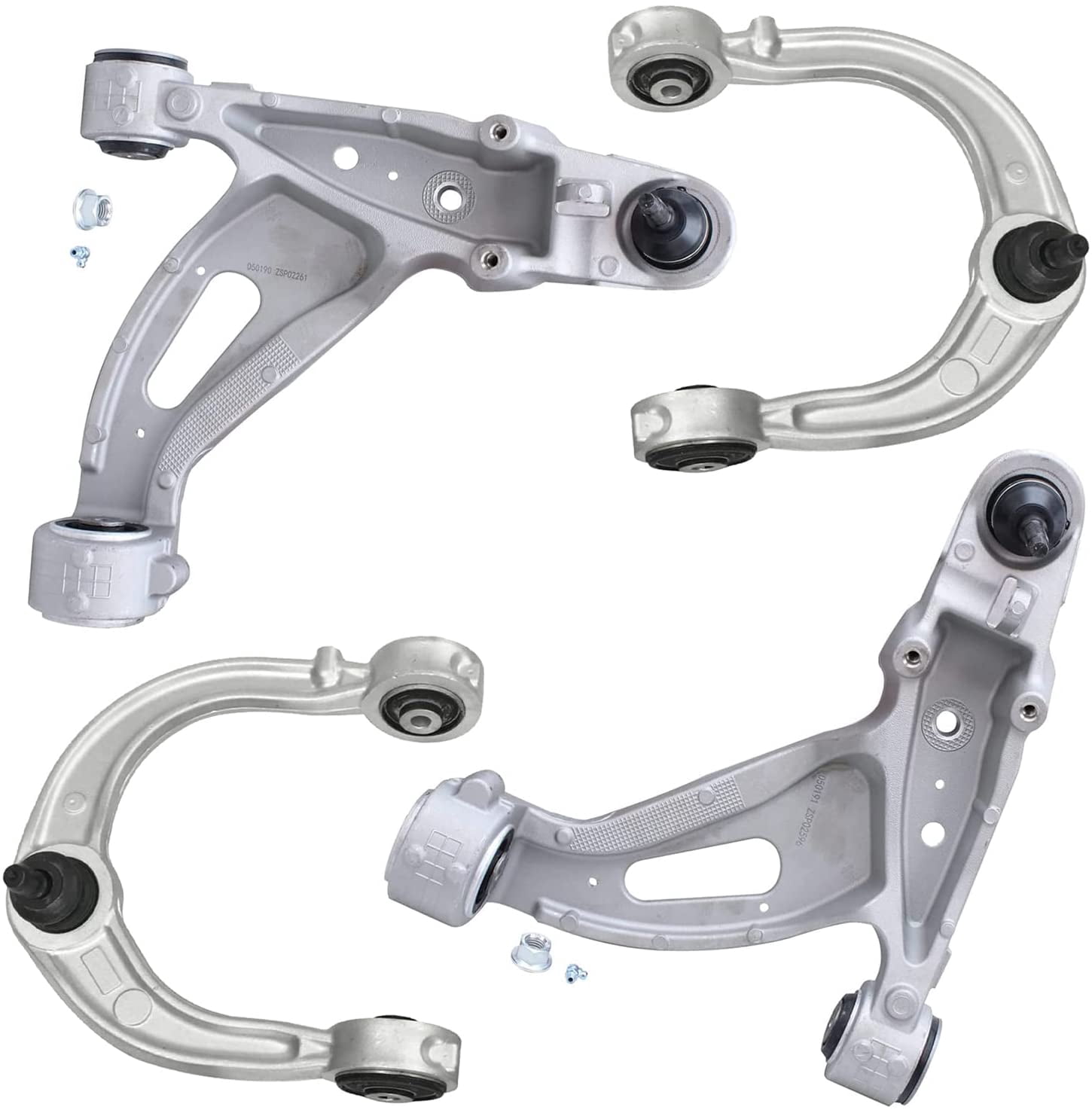 Detroit Axle - 4pc Front End Control Arms for 03-07 Cadillac CTS, 4 Upper Lower Control Arms & Ball Joint Assembly 2003 2004 2005 2006 2007 Replacement