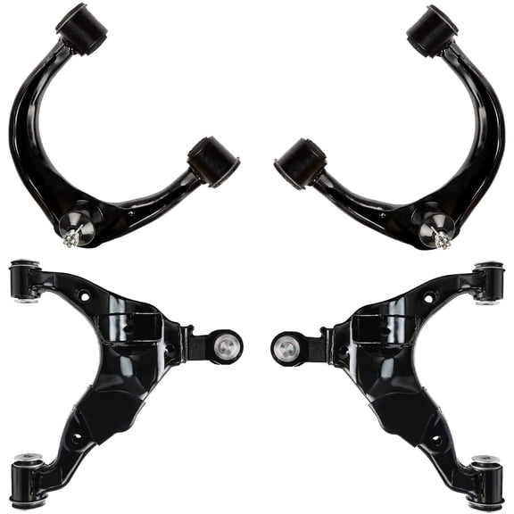 Detroit Axle - 4pc Front End Control Arms for 03-09 Toyota 4Runner Lexus GX470 FJ Cruiser, 4 Upper & Lower Control Arms 2003 2004 2005 2006 2007 2008 2009 Replacement