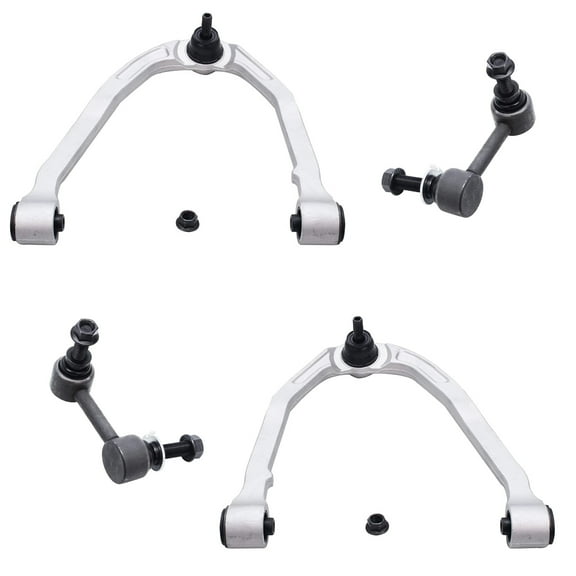 Detroit Axle - 4pc Front End Control Arms Kit for 03-07 Infiniti G35, 03-09 Nissan 350Z, 2 Upper Control Arms 2 Sway Bars 2003 2004 2005 2006 2007 Replacement