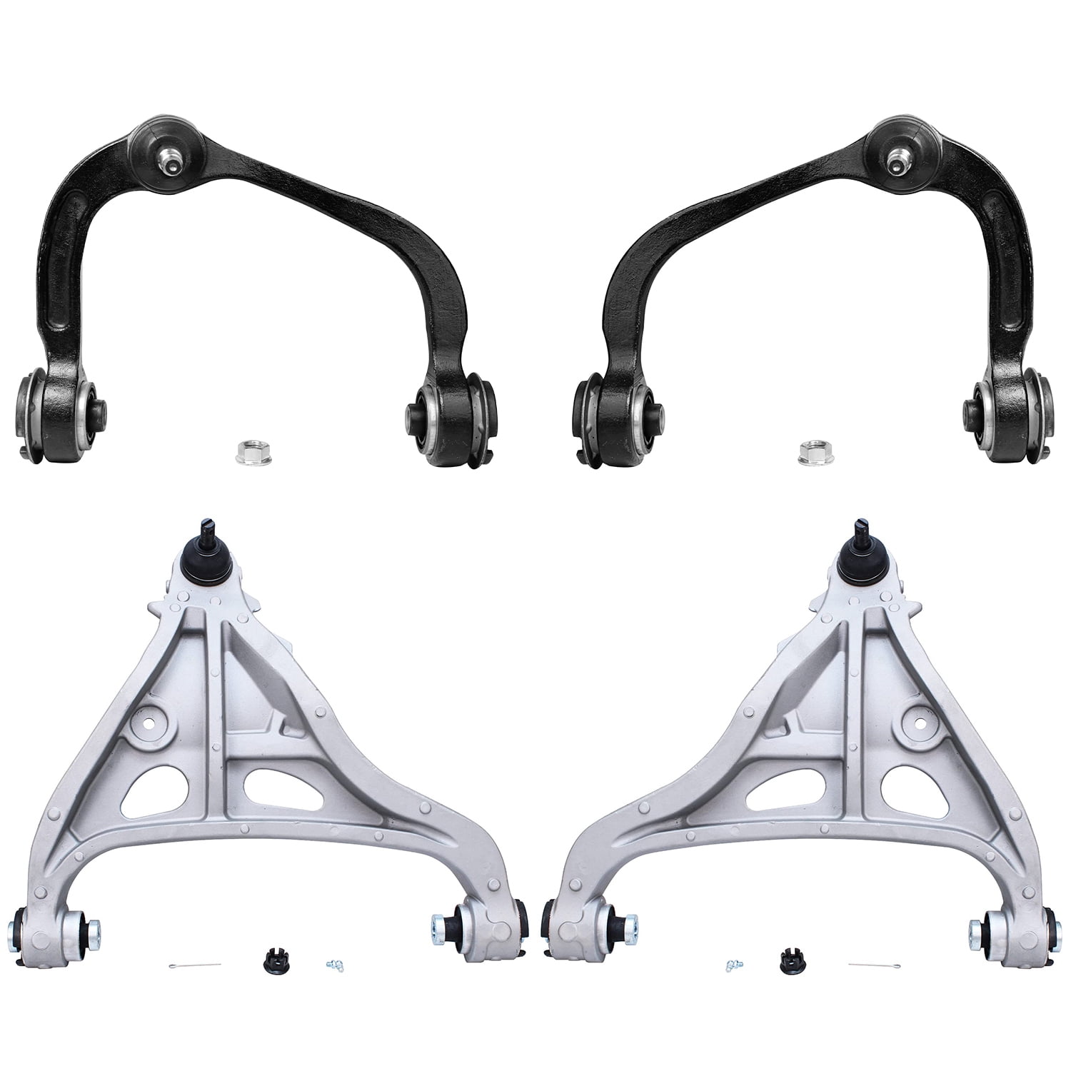Detroit Axle - 4pc Front End Control Arms Kit for 04-08 Ford F-150 Lincoln Mark LT [Base Payload Models] Upper & Lower Control Arms w/Ball Joints 2005 2006 2007 Replacement