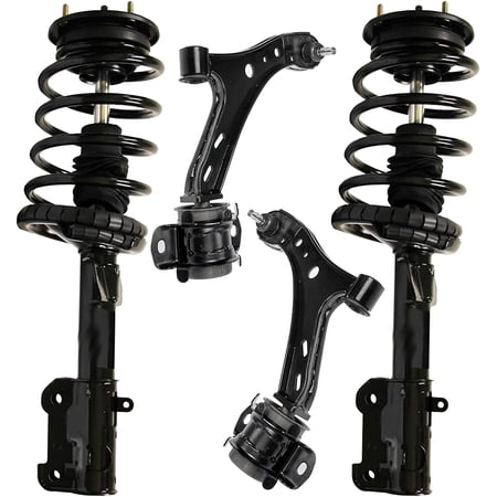 Detroit Axle - 4pc Front End Control Arms Kit for 05-10 Ford Mustang, 2 Lower Control Arms Assembly 2 Struts 2005 2006 2007 2008 2009 2010 Replacement Suspension