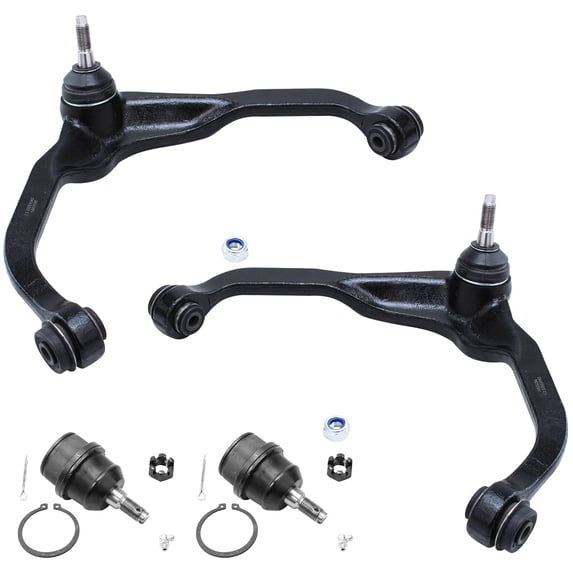 Detroit Axle - 4pc Front End Control Arms Kit for 07-11 Dodge Nitro, 08-12 Jeep Liberty, 2 Upper Control Arms with Ball Joint 2 Lower Ball Joints 2007 2008 2009 2010 2011 2012 Replacement
